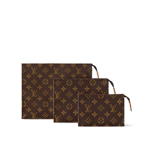 LOUIS VUITTON Monogram Trio Toilet Pouch .